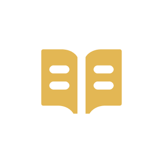 Gold book icon on white background.